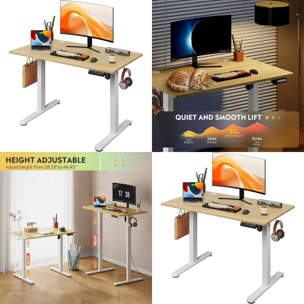

Maple 40 Electric Sit-Stand Desk with LED Touchscreen and 3 Height Memory Settings for Home Office