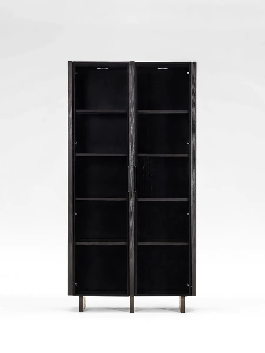 طراز فرنسي، وابي سابي عتيق، وزجاج بلوط، وحقيبة عرض