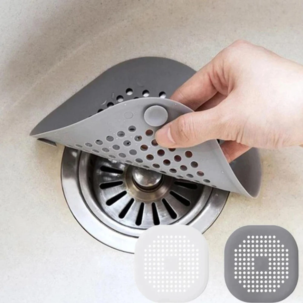 

2Pcs Hair filter Kitchen sink anti-clogging silicone floor drain cover bathroom drain drain hair filter drain screen