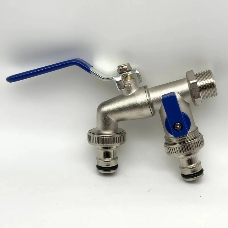 

Double Head Water Faucet Garden Irrigation Garden Watering Valve Switch Washing Machine Accessory Thread Alloy Sink Tap