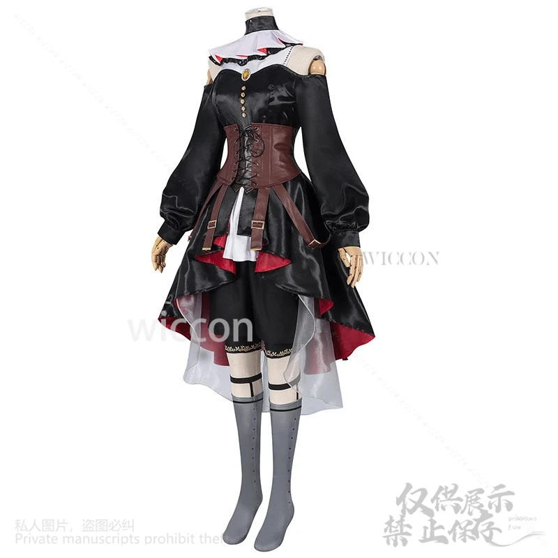 Ave Mujica Goth Anime BanG ¡Sueño! ¡¡¡Es MyGO!!!!! Disfraz de juego de Anime, vestido, pendiente, pantalones, peluca para niñas, disfraz de Halloween personalizado