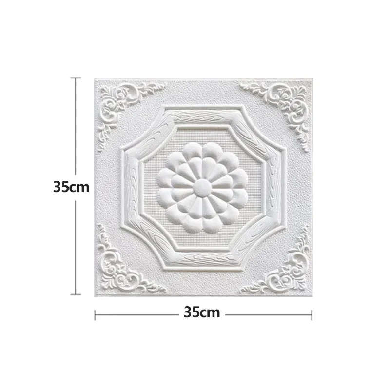 Pegatinas de pared 3D de 20 piezas, Panel de techo autoadhesivo a prueba de humedad, papel tapiz de espuma 3D para dormitorio, sala de estar,