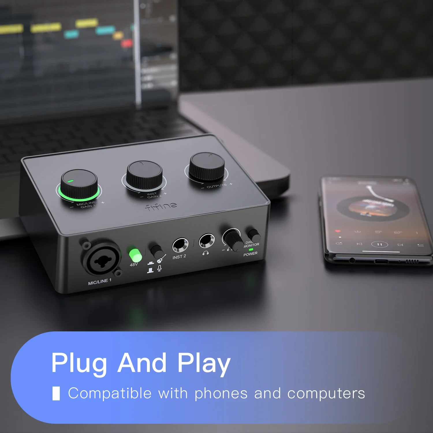 KSH2 Podcast Set XLR Dynamic Microphone USB Audio Interface Soundcard Recording Studio Audio Sound Card Headphone