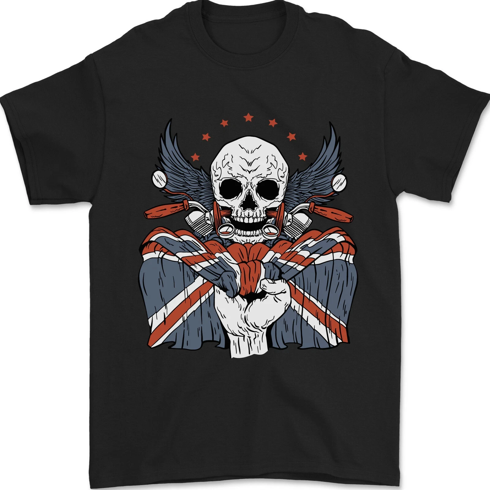 

Rider Helmet Pattern T-shirt Men's Summer Sweat-absorbing Breathable Top Cotton Short-sleeved Fashion Men's Clothing
