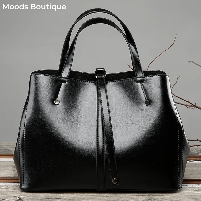 MOODS Fashion Top-handle Bags For Women Elegant Pure Color Large Capacity Shoulder Cross Body Bag 2024 Luxury Designer Handbags