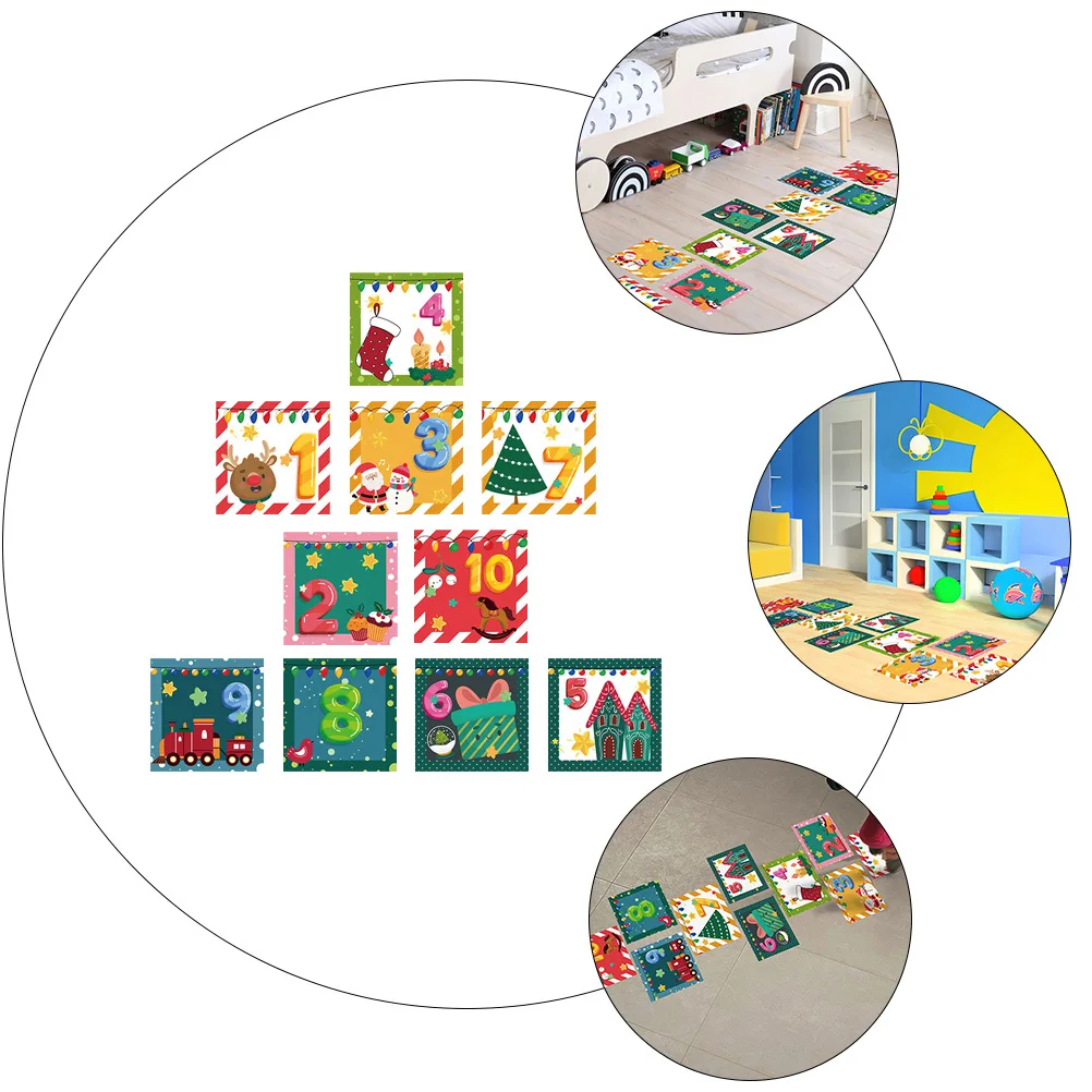 

1 set 1 Set Self-Adhesive Jump Rope Floor Stickers Kids Playroom Nursery Game Room Decorative Educational Home Decals Play Area