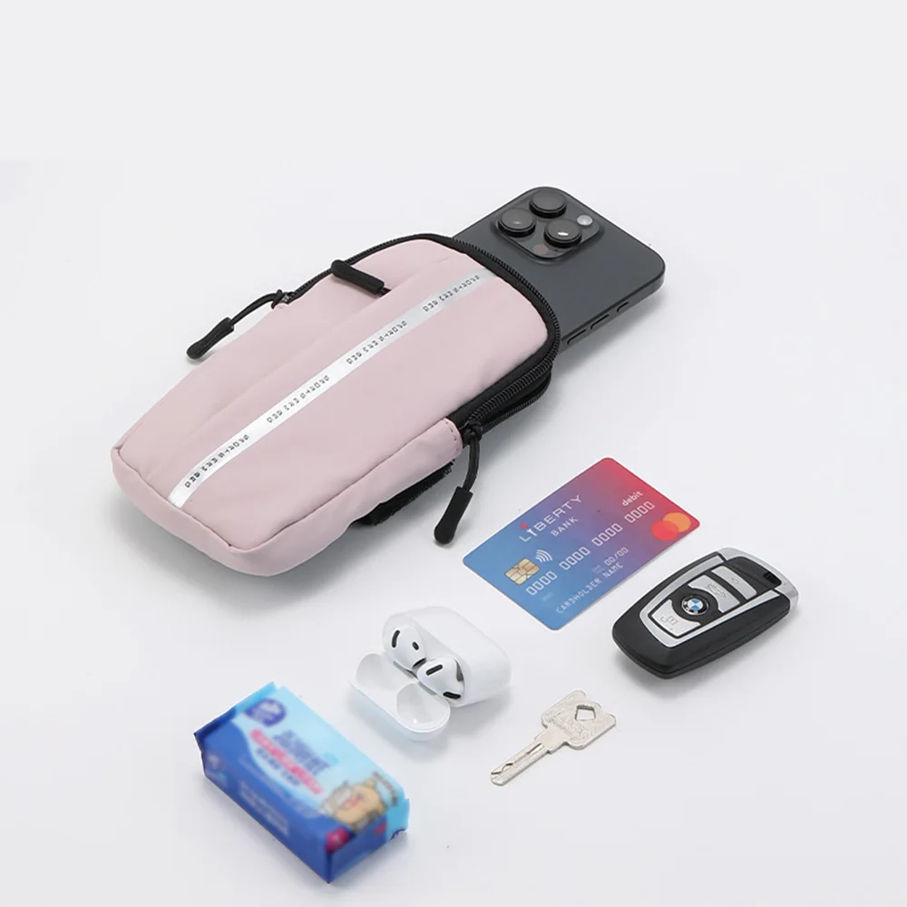 حقيبة ذراع للهاتف للجري بطبقة مزدوجة، حقيبة معصم خفيفة الوزن للرياضات واللياقة البدنية للرجال والنساء، حقيبة ذراع، حقيبة هاتف A-DH