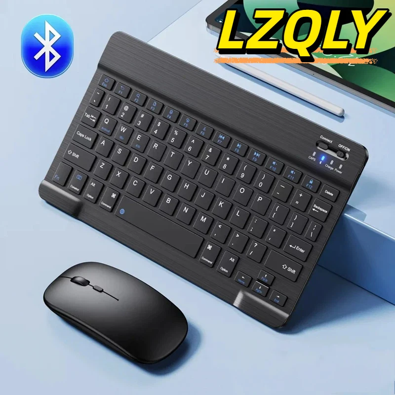 

LZQLY 10-дюймовая беспроводная Bluetooth-клавиатура, перезаряжаемая для мобильных телефонов, планшетов, русский, испанский, французский AZERT для Android iOS 2026