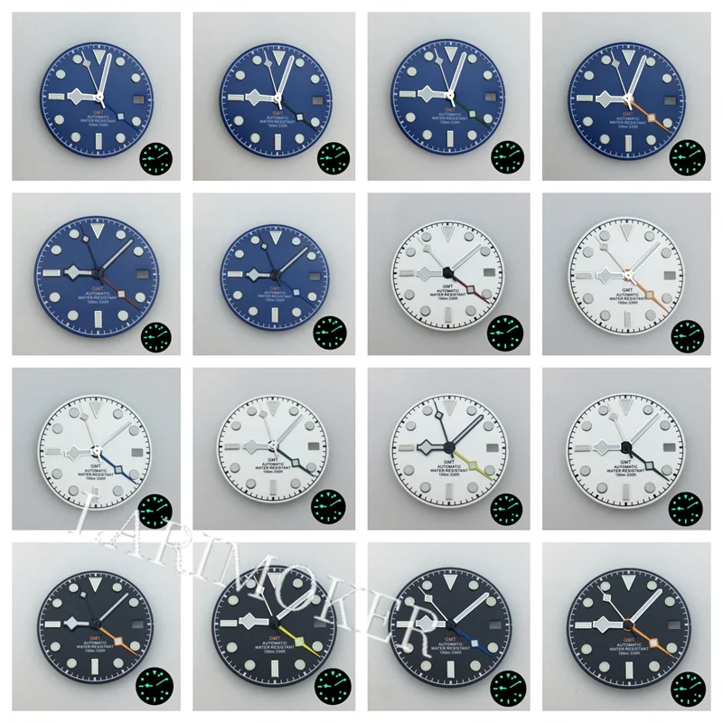 بليجر-يد متعددة مضيئة بإبرة ندفة الثلج ، توهج في الظلام ، قرص معقم ، حركة NH34 ، 29