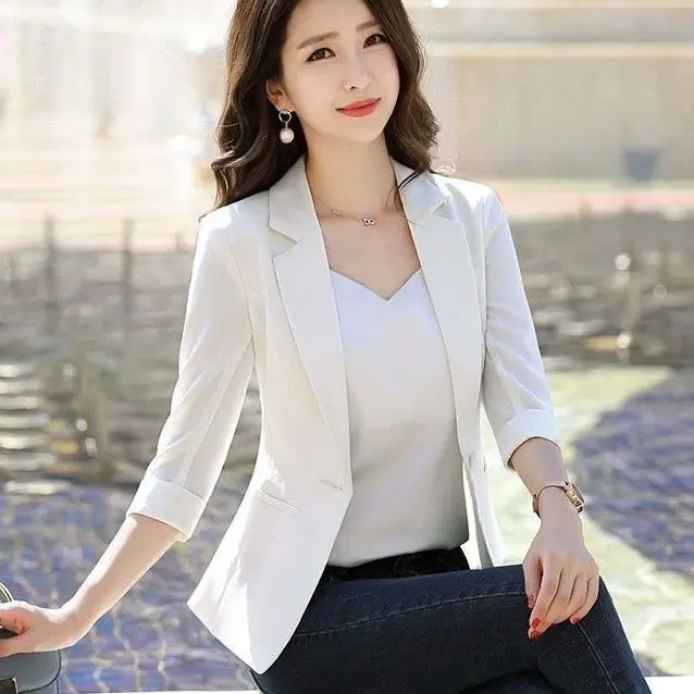 Black Short Latest Fashion Jacket Woman Spring Women\'s Blazer Suits Tailoring Clothing Blazers Trend Casual Coat High Quality