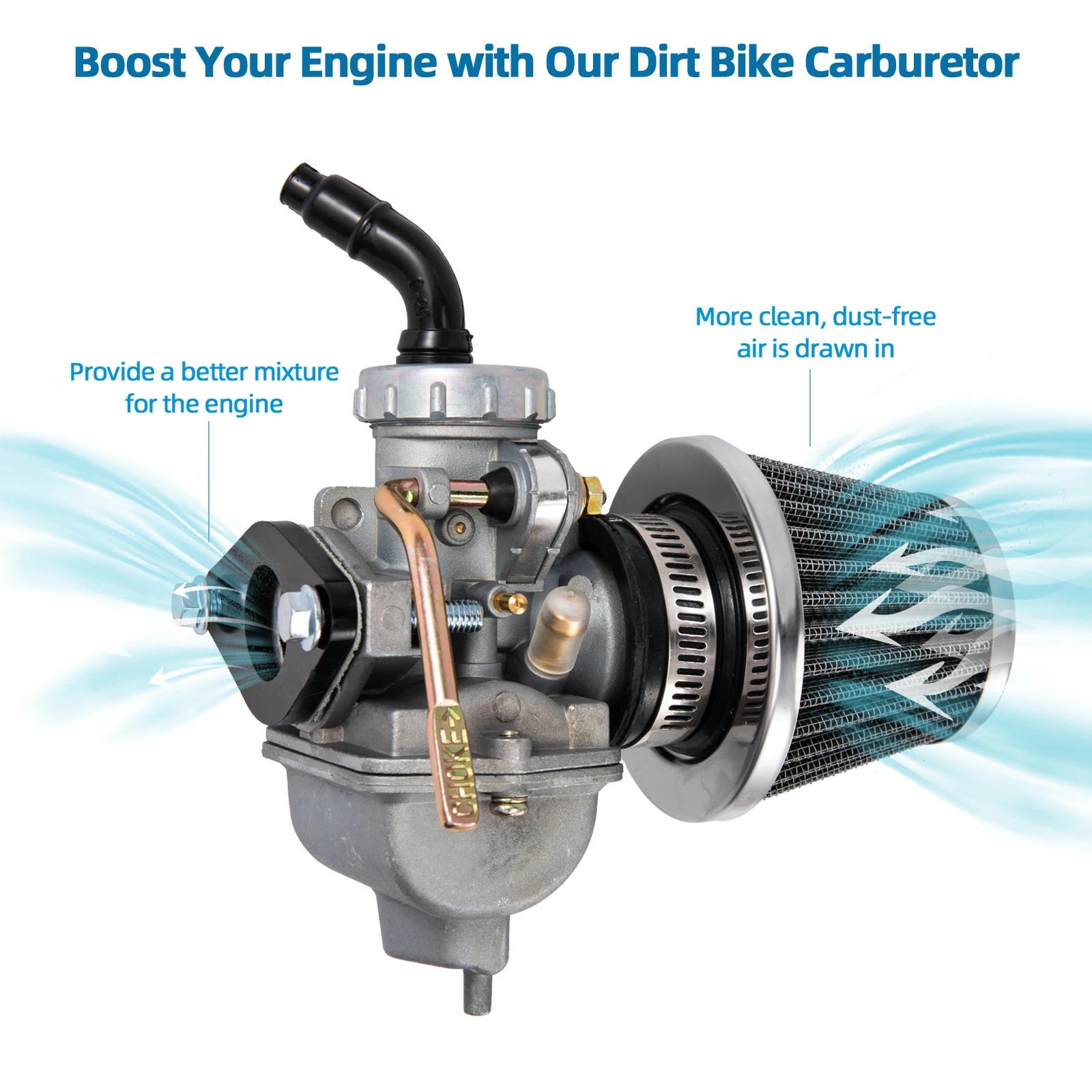 

Motorcycle PZ20 Carburetor 20mm Carb For 70cc 90cc 100cc 110cc 125cc KAYO Apollo Bosuer Dirt Pit Bike Monkey ATV Quad Go Kart