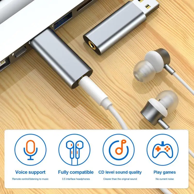 USB Sound Card 3.5mm External Sound Card Universal USB Headset Adapter Driver Free USB Audio for Game League of Legend Headset