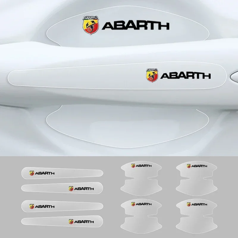 8pcs Car Door Bowl Anti-scratch Badge Clear Door Handle Sticker For Abarth Nissan Skoda Peugeot Citroen LEXUS Infiniti Dacia