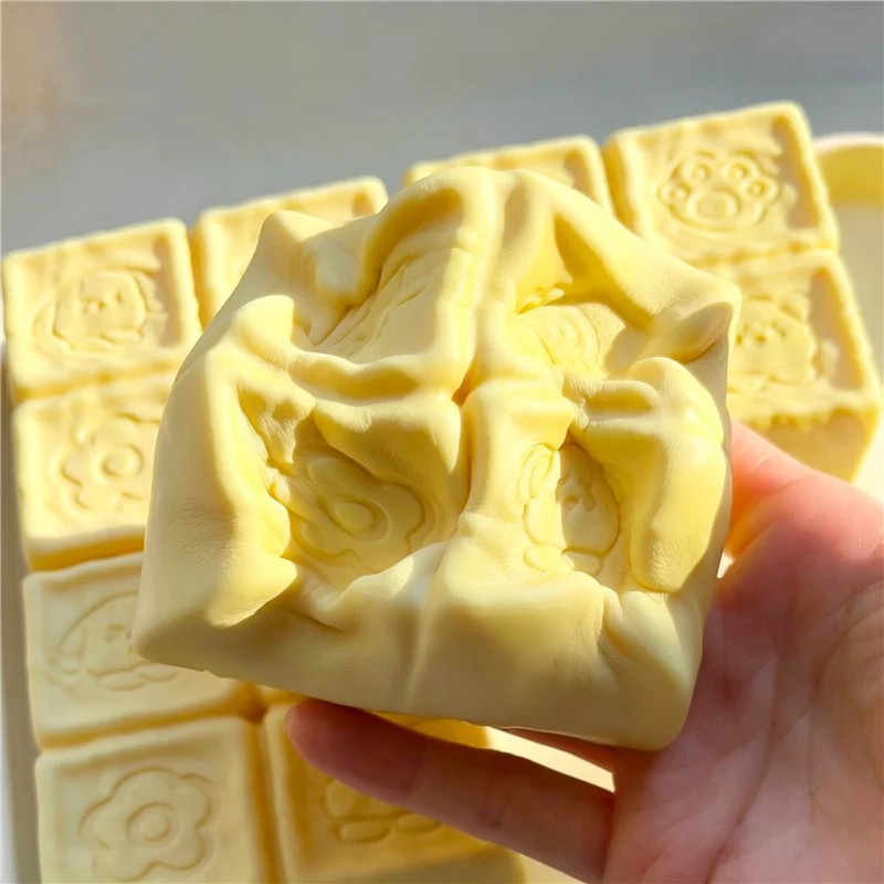 Scented Chocolate Strawberry Milk Cube Squishy Squeeze Toy Soft Slow Rising Stress Relief Calming for ADHD Sensory Fidget Toys
