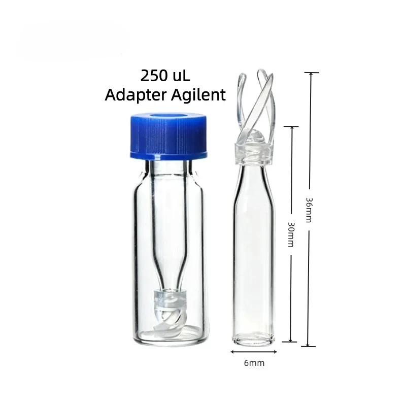 Box Packed 250ul HPLC Micro-Insert with Mandrel Polymer Feet Conical Chromatography Tube Replacement for Agilent Instrument