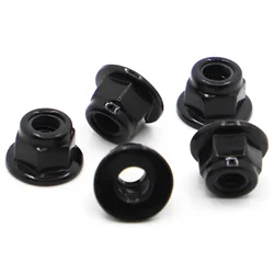 10pcs M3 M4 M5 M6 M8 Black Carbon Steel Hex Hexagon Nylon Insert Lock Flange Nut Self-locking Nylock Locknut