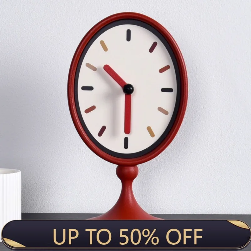Aesthetic Cute Retro Desk Clock Elegant Luxury Table Clock Display Vintage Creative Desktop Clocks Living Room Ornament Decor