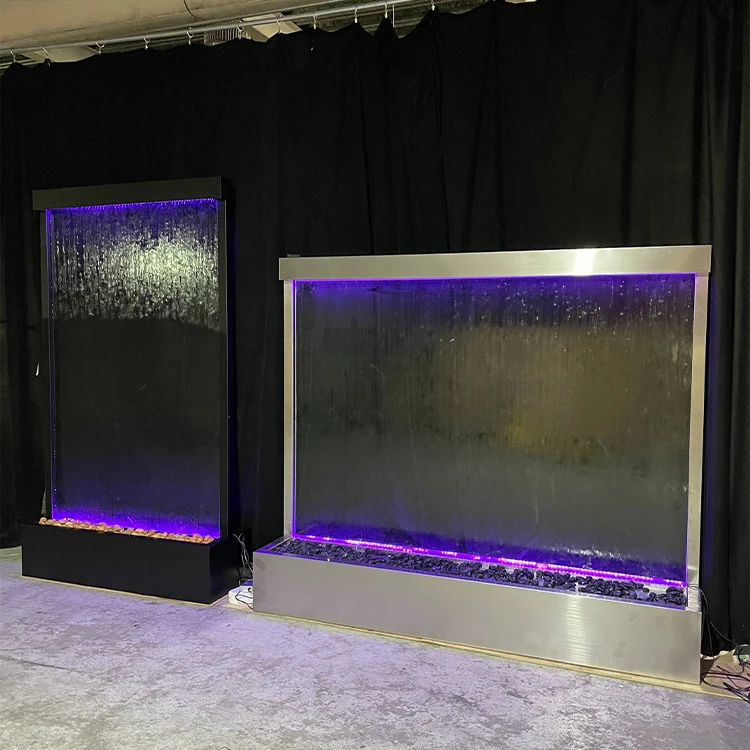 gj-Custom Hot Selling Programmable Indoor Water Foam Waterfall Wall Surface Panels With Led Bubble Water Siding&