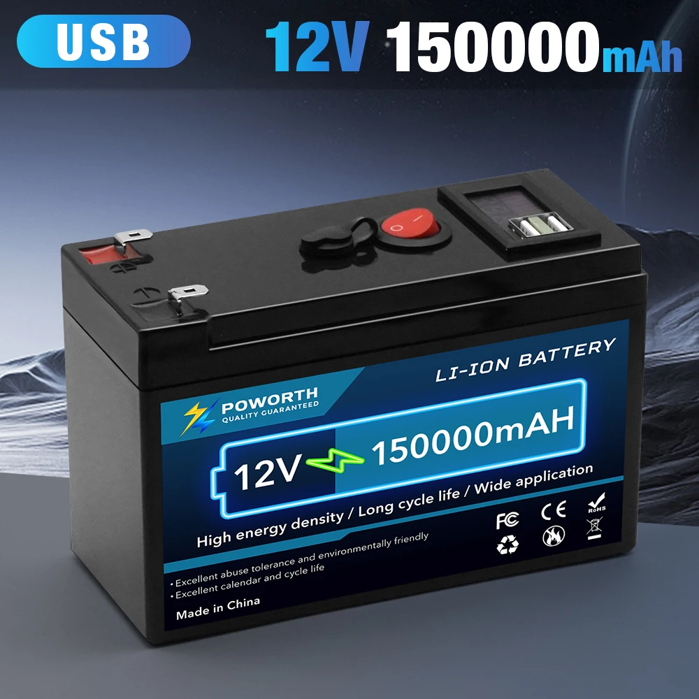 

High Quality 12V 150AH Lithium Battery with Built-in BMS fit for Home Storage RV Off-Grid System Solar Power System Marine