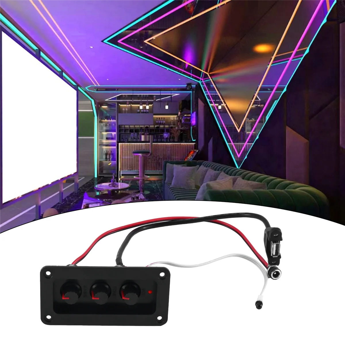 2x25w + 50w 2.1 canais bluetooth 5.0 subwoofer classe d kit placa amplificador de áudio com dc fêmea + cabo usb + controle remotoabgi