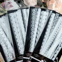 30pcs/pack Long Strip Lace Stickers waterproof PET Lace Lace decoration DIY material Scrapbooking stickers Junk Journal Supplies