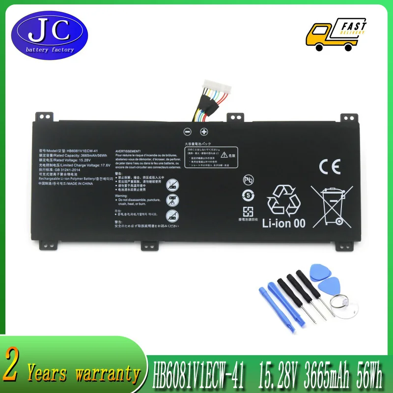 

JCLJF 15.28V 56WH New HB6081V1ECW-41 8Lines Battery For Huawei MagicBook Pro 2020 Honor Hunter V700 HBL-W19 W29 HLY-W19RP Laptop