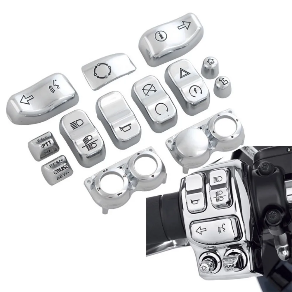 

Motorcycle Hand Control Housing Cap Cover for harley Touring FLHT FLHX FLHR FL 2014-2024 13 PCS Hand Switch Housing Button Cap