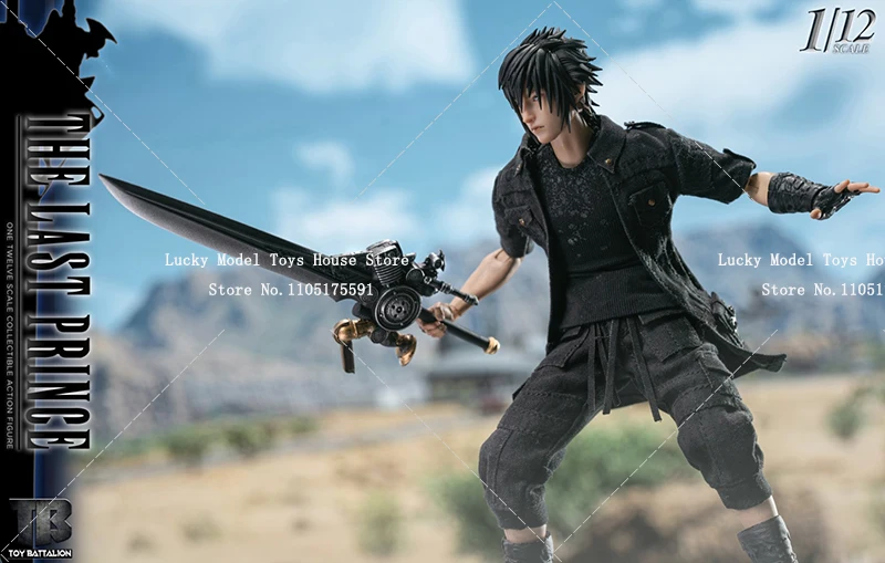 Jouets bataille 1/12 le dernier Prince Noctis Anime cheveux noirs garçon tissu figurine Collection jeu Fans 6 pouces soldat ornement