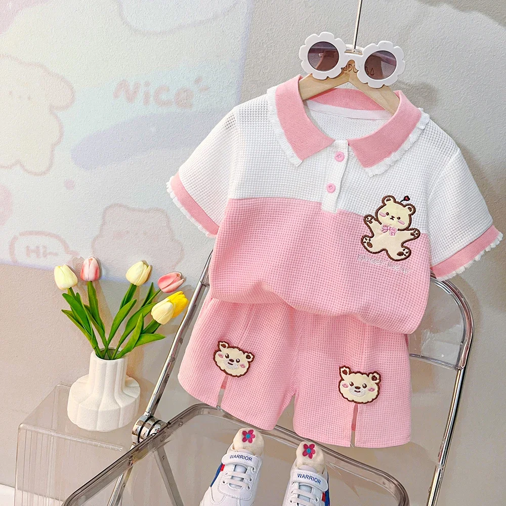 

Baby Girls Cartoon T Shirt Shorts Summer Children Clothing Sets Infant Clothes Outfits Kids Sportswear Casual Costume 1-4 Years