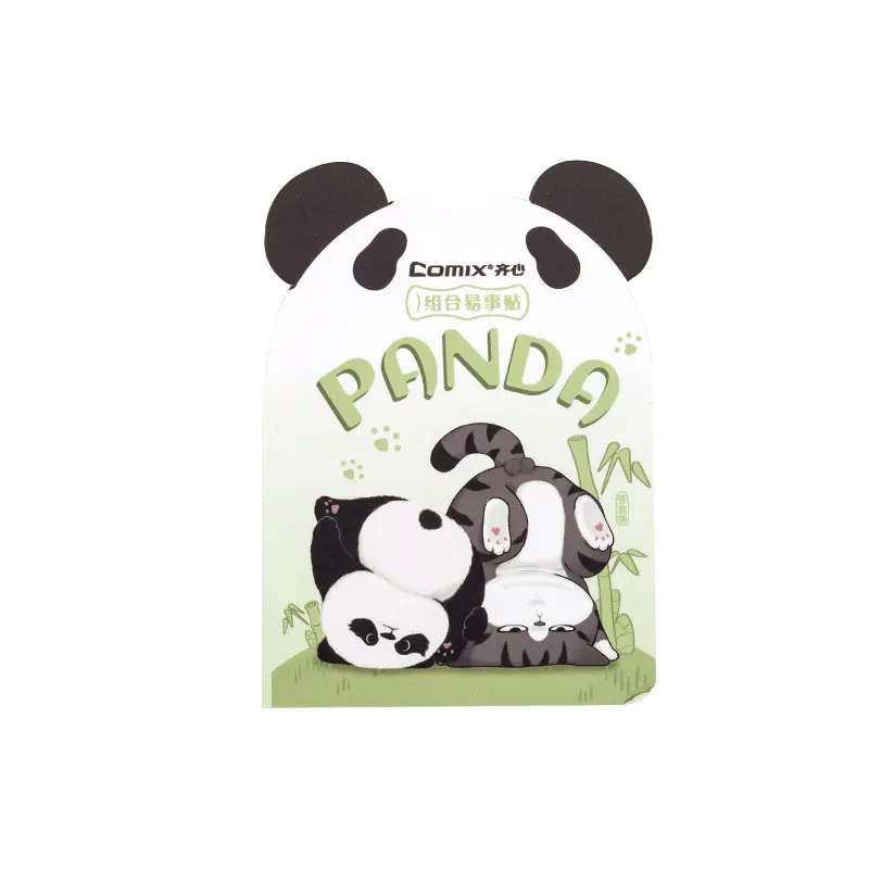 75 fogli Cute Panda Self-Stick Note Pad Kawaii Carton Sticky Notes Memo Pad facile da postare per Home Office School Student fai da te