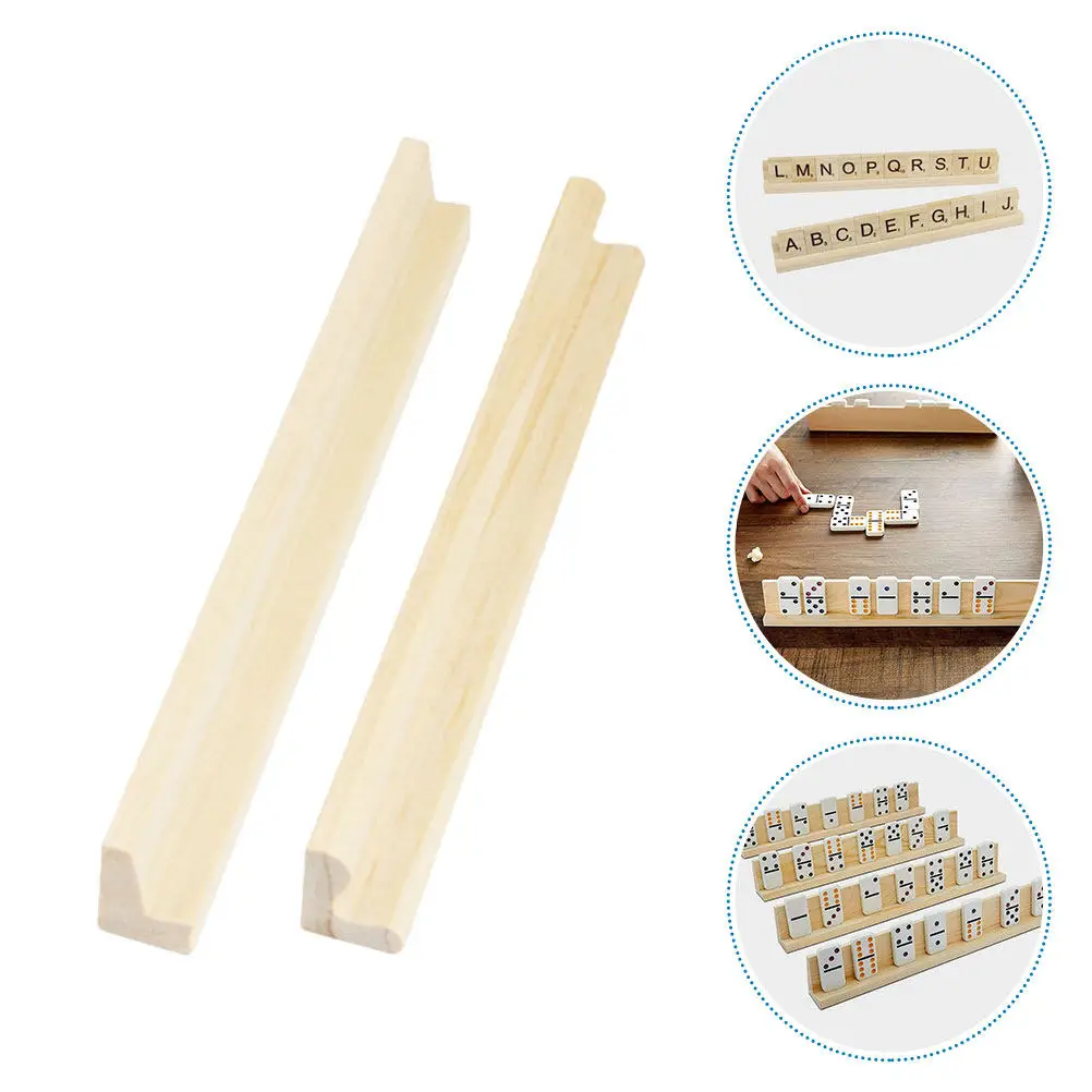 

8Pcs Wooden Domino Holders Wood Desk Display Stand for Storing Domino Tiles and Game Cards DIY Accessory Displaying Stand