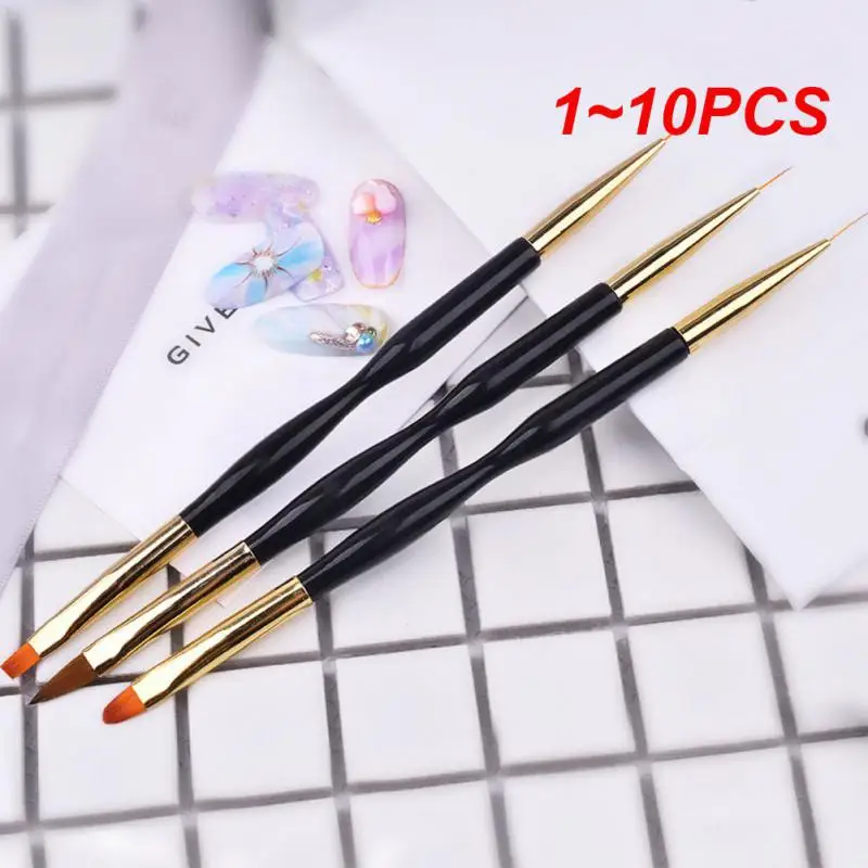 

1~10PCS Acrylic French Stripe Nail Art Liner Brush 3D Tips Manicuring Ultra-thin Line Drawing Pen UV Gel Brushes Painting Tools