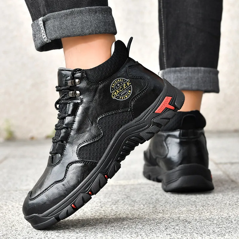 Neue Herbst Handgemachte Leder Männer Stiefel Outdoor Design Turnschuhe Mann Atmungsaktive Casual Leder Schuhe Männer Stiefeletten Herbst Plus Größe – Detail 9