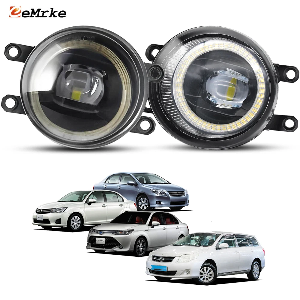Halogen Or LED Fog Lights For Toyota Corolla Axio Fielder 2006 2007 2008 09 10 11 12 13 14 15 16 2017 Upgrade Halo DRL Day light