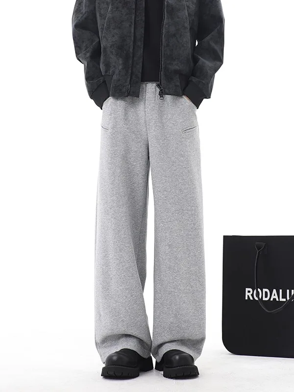 

Мужские повседневные брюки свободного кроя в американском ретро-стиле, прямые, с эффектом драпировки, для осени и зимы