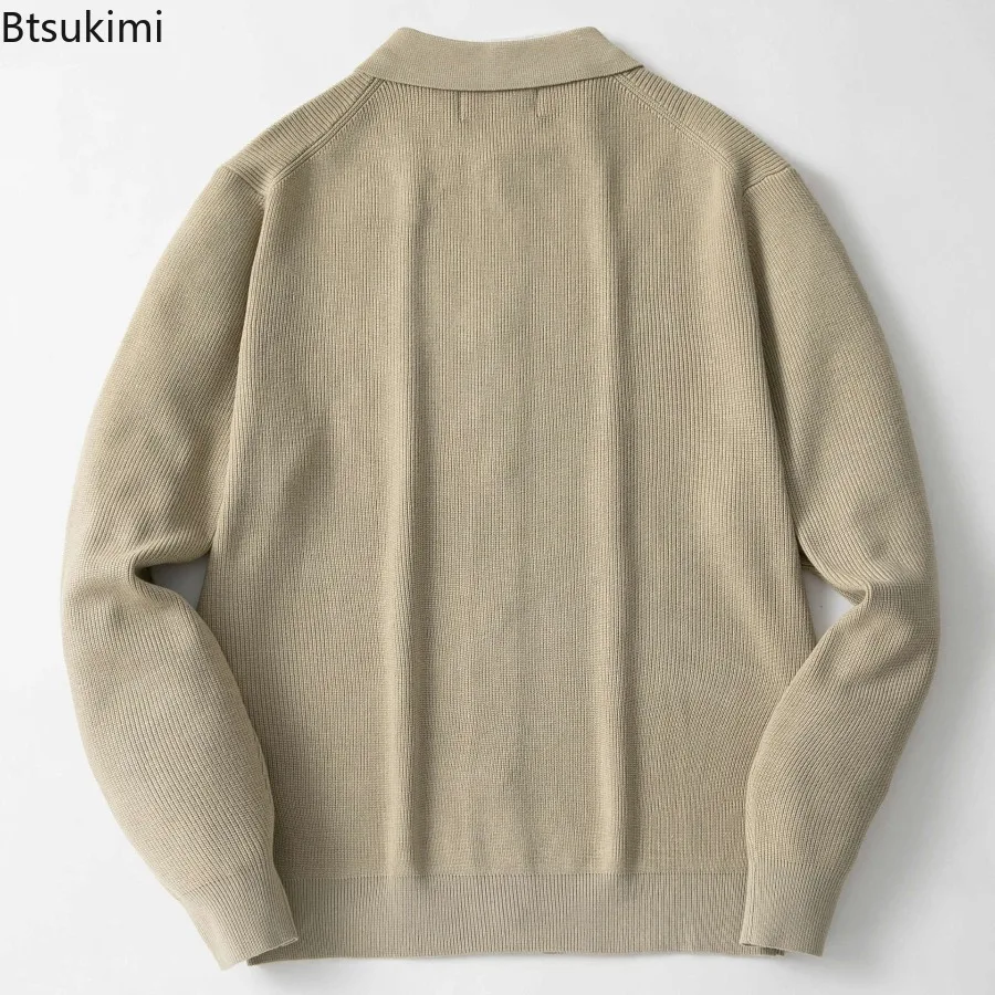 2025 Men's Casual Knitting Sweaters Fashion Solid Buttoned Cardigan Tops Winter Autumn Men Clothes Vintage Knitted Sweater Coats