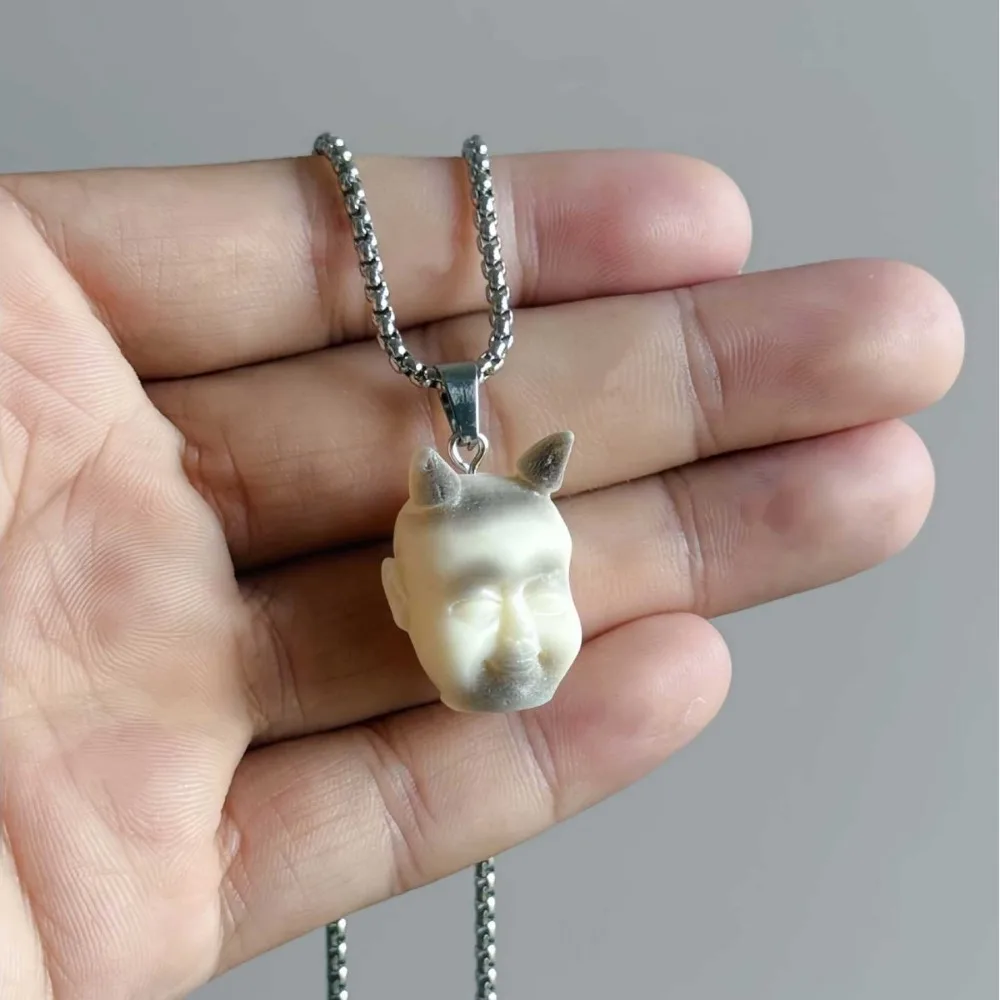 Goth Creative Handmade Resin Horror Dolls Baby Pendant Dangle Earrings Necklace for Women Halloween Demon Style Scary Jewelry