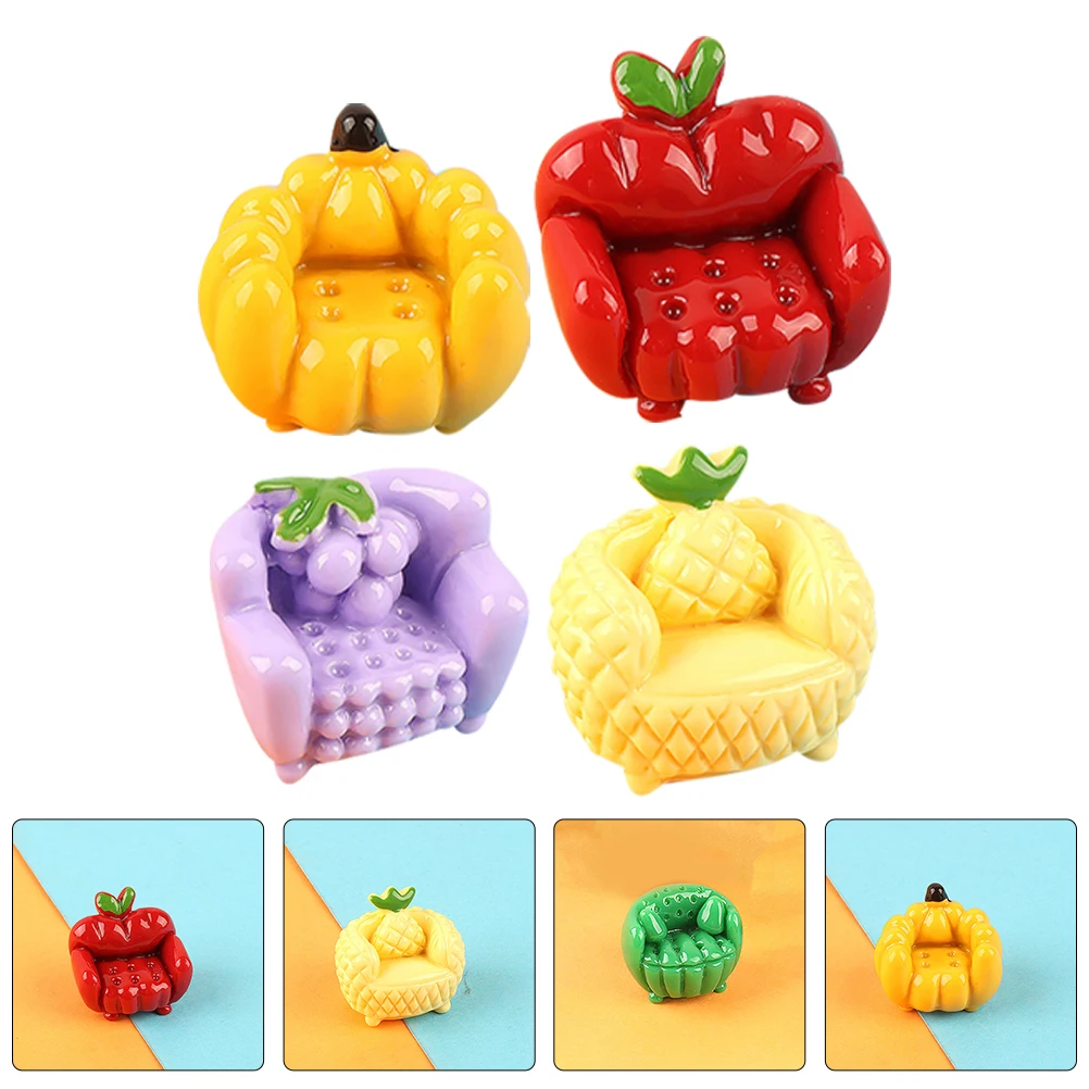 

12 шт. фруктовый диван, мини-модели мебели, фигурка из смолы, украшение своими руками, подвески, миниатюрные