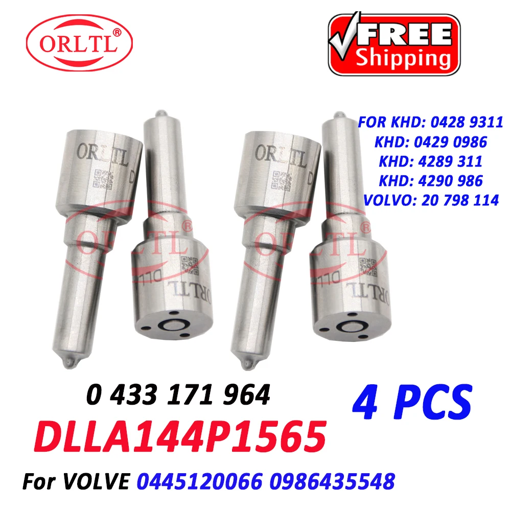 

4 PCS ORLTL DLLA144P1565 Diesel Injector Nozzle 0433171964 DLLA 144P 1565 Fuel DLLA 144 P 1565 Auto 0445120066 For VOLVO EC240B