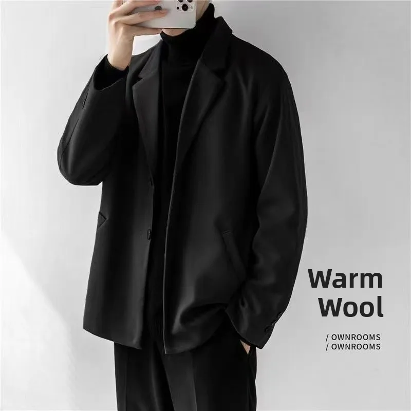 Black woolen coat