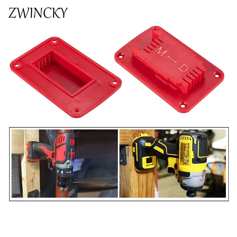 ZWINCKY 1Pcs Tool Mount Holder Plastic Electric Tool Battery Dock  For Dewalt 14.4V 18V 20V For Milwaukee 14.4V 18V Tool