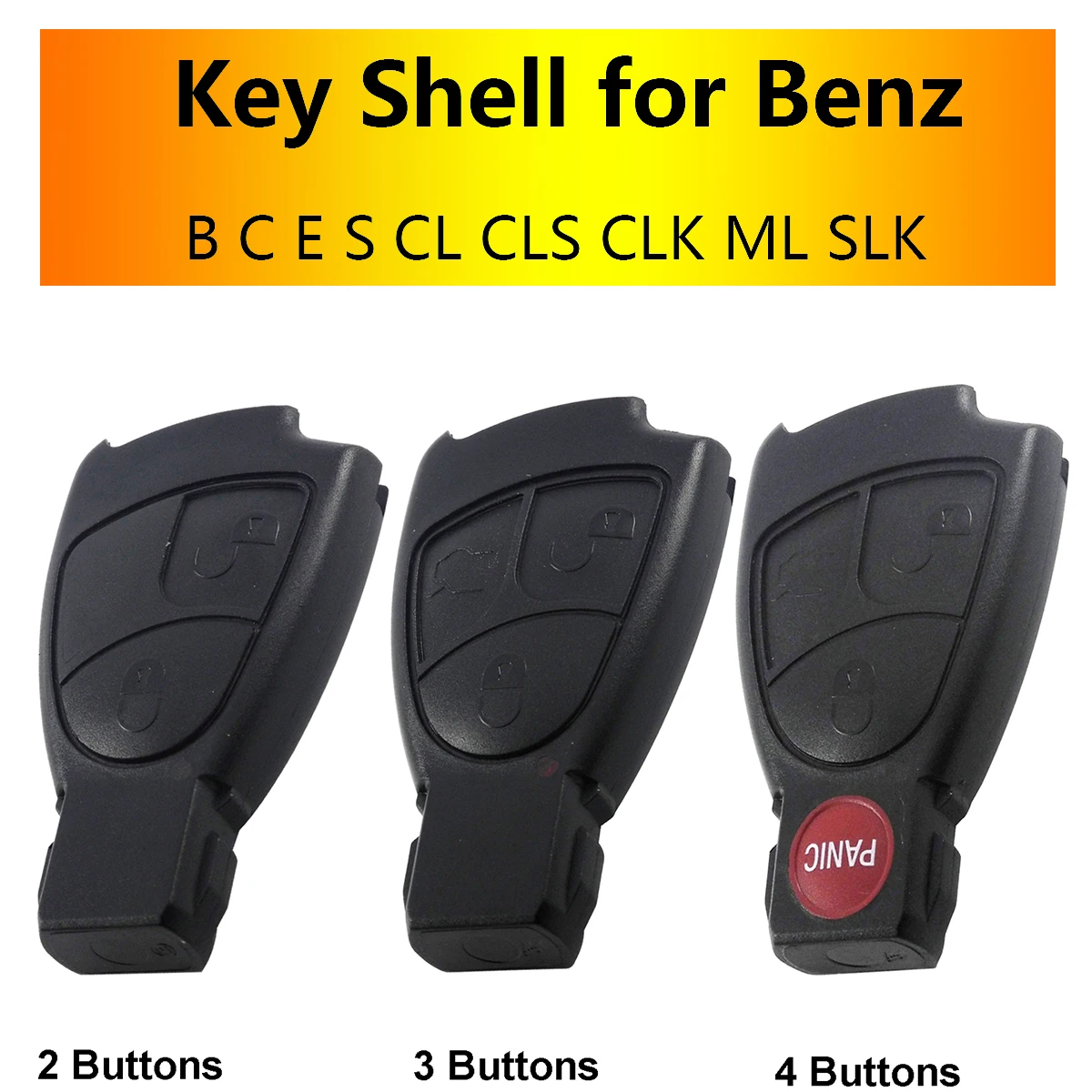 Substituição fob remoto chave fob caso escudo para mercedes benz b c e s classe ml clk cl cls slk 3 botões 3b 2 botões 2b 4bt