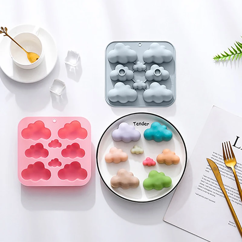 1Pc 8 Cavities Clouds Silicone Mold Weather Shape DIY Baking Cake Chocolate Fondan Ice Cube Mold Handmade Soap Candle Decoration