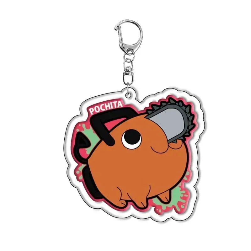 Anime Chainsaw Man Keychain Pochita Makima Cartoon Acrylic Bag Keyring Pendant Cos Accessory