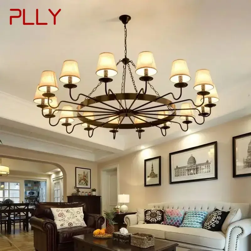 PLLY American Retro Pendent Lamp Industrial Wind Living Room Restaurant Homestay Loft Clothing Store Cafe Bar Box Chandelier