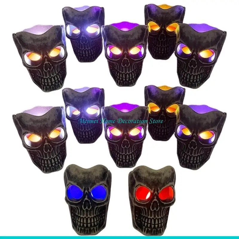 H7BF 12PCS Halloween Skull Head LED LED LID LIGHT LIGHT LIGH