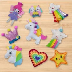 9/5Pcs DIY Sewing Kit Creative Kids Sewing Kits Crafts Set Educational DIY Felt Crafts Beginner Sewing Kit Birthday Gift for Kid