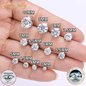 Nyata 0.1-3CT Uji Lulus Moissanite Berlian Stud Earrings untuk Wanita S925 Perak Platinum Plated Bride Pernikahan GRA Fine Jewelry 12 berlian kuning penjualan terbaik - №