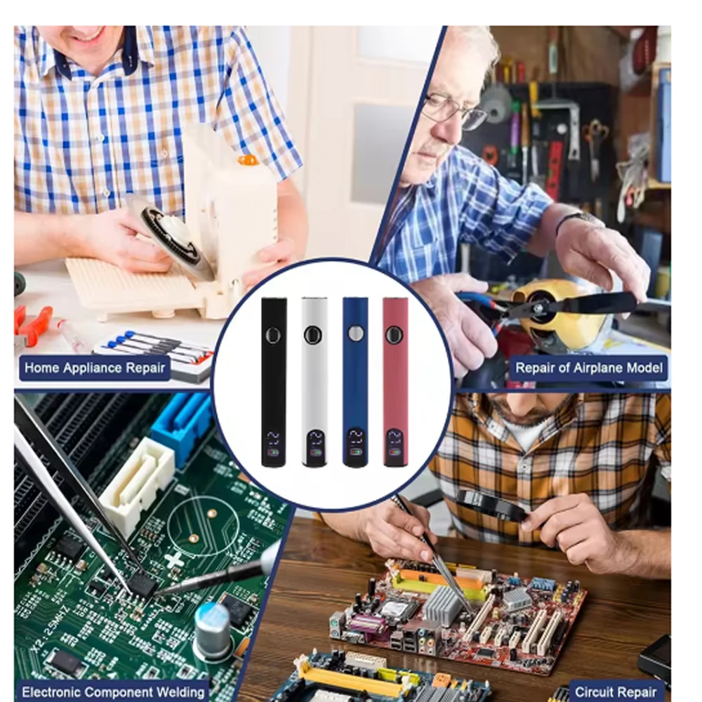 Portable Electric Soldering Iron 510 Thread 400mAh Battery Cart Pen Welding Kit Adjustable Voltage Smart Power With USB Charger