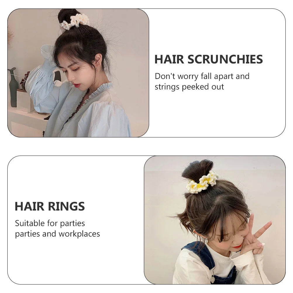 Knitted Wool Hair Tie Decors Exquisite Ring Ribbons Rings Hand-woven Scrunchies Elasticity